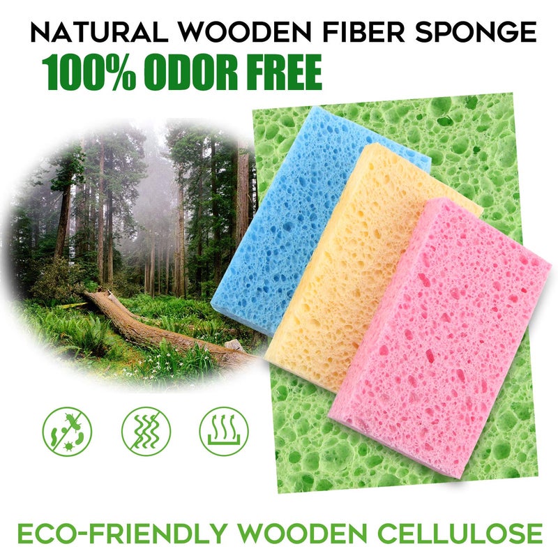 PANYEE Compressed Cellulose Kitchen Sponges 24Pack,Non-Scratch Biodegradable Natural Sponge Scrub for Dishes Cleaning,Funny Colorful DIY Sponge for Kids - Image 2